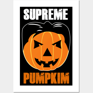 Funny Halloween Supreme Pumpkim Kim Jong Un Halloween Pumpkin Gift Posters and Art